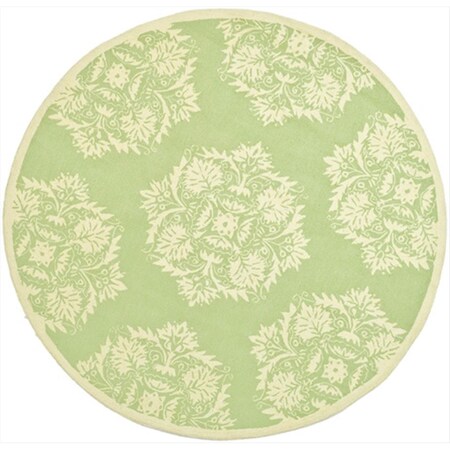 Safavieh 5 ft. - 6 in. x 5 ft. - 6 in. Round, Transitional Chelsea Green And Beige Hand Hooked Rug HK359B-5R